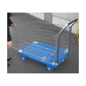 300kg プラスチック台車アミ付 静音キャスター 足踏みストッパー 300kg プラスチック台車アミ付 静音キャスター 足踏みストッパー