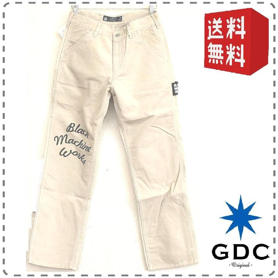 GDC メンズSサイズ ホワイト カーゴパンツ 細コーデュロイ 