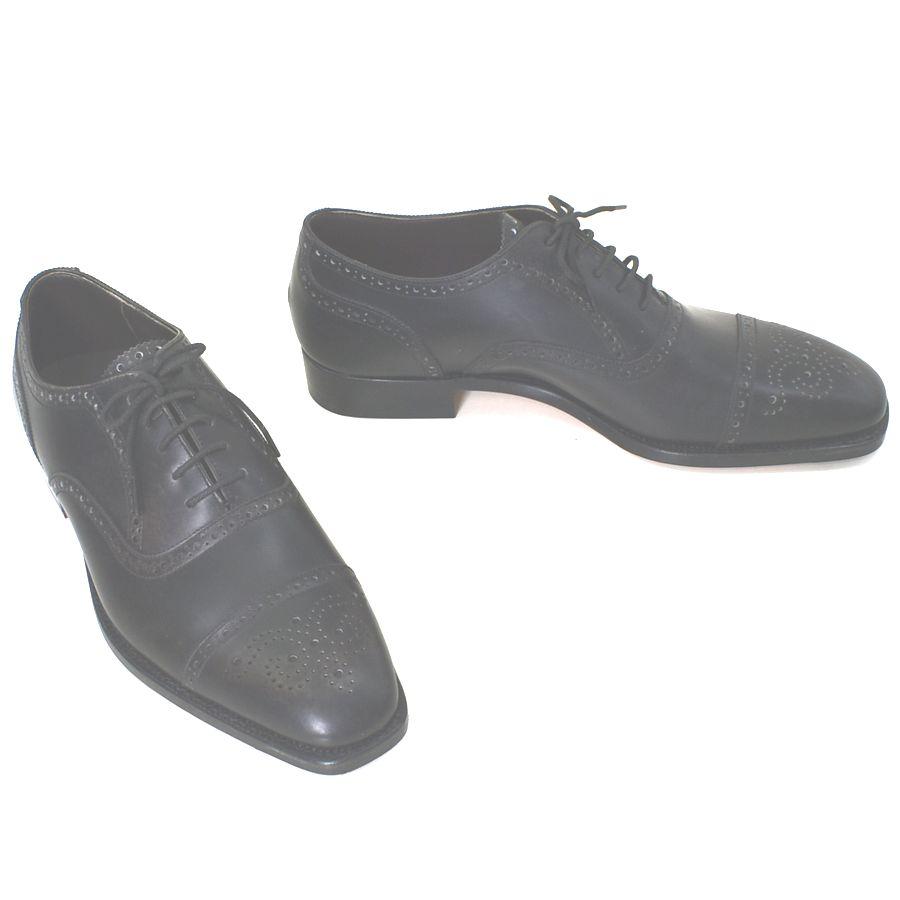 大塚製靴 日本製 本革 パンチドキャップトゥ メダリオン 内羽根