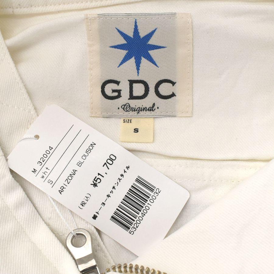 GDC メンズSサイズ 白 日本製 パーカーブルゾン バックプリント デニム