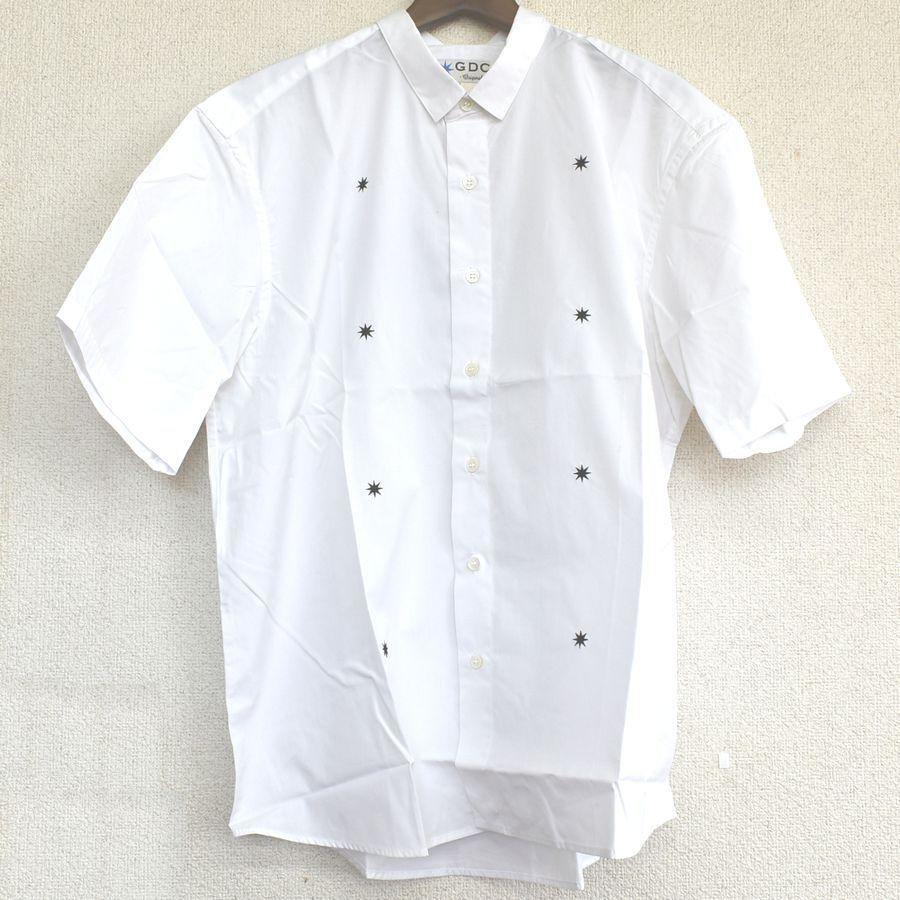 GDC ジーディーシー 日本製 半袖 メタルドレスシャツ ARIZONA METAL バックプリント 綿100% メンズLサイズ 白 送料無料 A408｜cso｜02