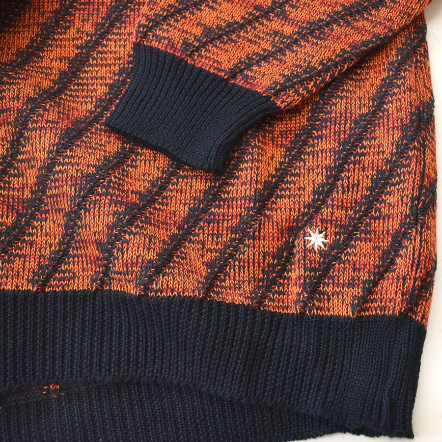 GDC ジーディーシー 日本製 マトリックスニットプルオーバー 綿混 丸首セーター オレンジ メンズMサイズ 本州送料無料 A262｜cso｜05