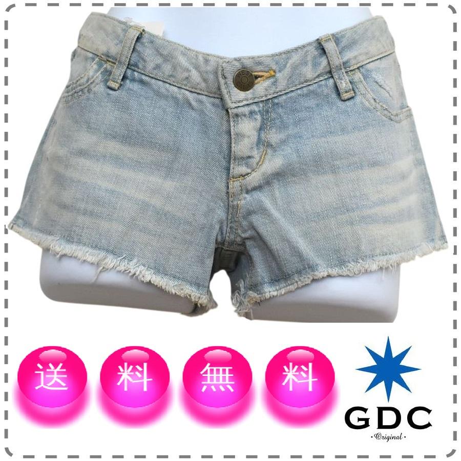 GDC Mサイズ相当 ブルー 日本製 綿100% マイクロミニデニムパンツ 