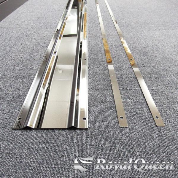 泥除けステー ウエイト ステンレス飾り板 2200mm 鏡面 裏板付き