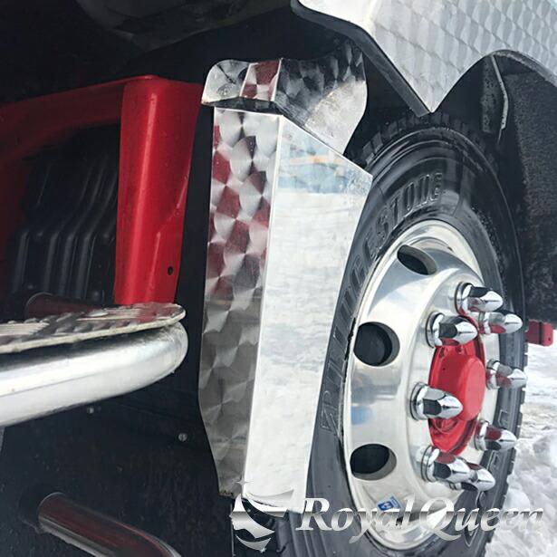 日野 新型 17レンジャー ステンレス マッドガード ウロコ柄 左右セット