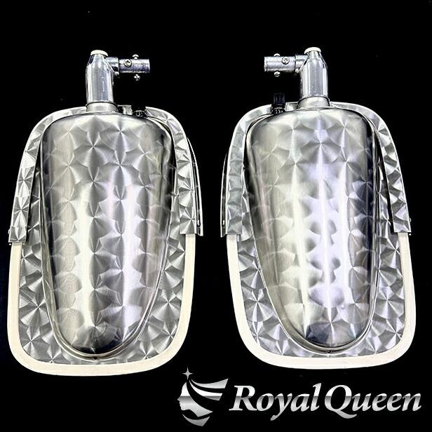 熱線ヒーター付 復刻版 五光ミラー ステンレス製 ウロコ柄 (下) ハイウェイミラー 高速ミラー 【RQMR8-2】