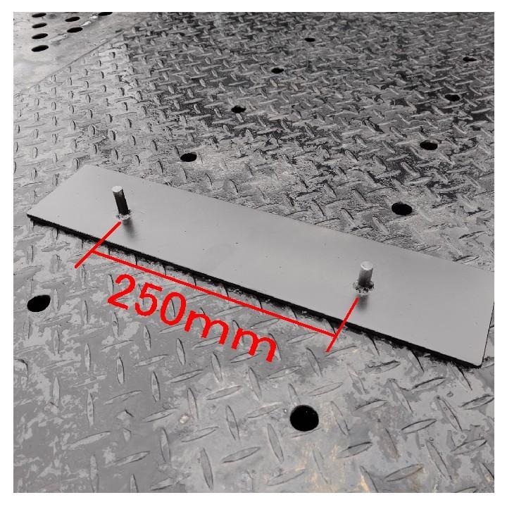 積載車車輪止めローダウン＆標準型兼用タイプ/2個1セット/爪幅250mm
