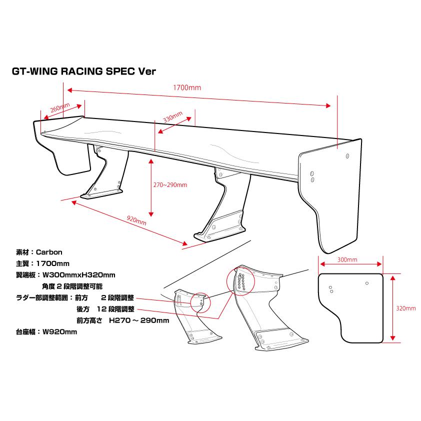 D-MAX】GTウィング RACING SPEC Ver (汎用トランク用) : CarPartsShop