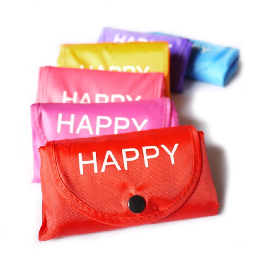 【送料無料】20個セット 折り畳みエコバッグHAPPY 45×38cm大容量A3も入る 色おまかせ 転勤/異動/お礼/お返しギフト（20個セット） |  | 06