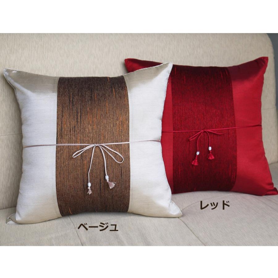 洗濯機で洗えるシルク調 2WAYデザイン クッションカバー 40×40 リボンの有り無しを自由に変えられる インテリア 模様替え |  | 07