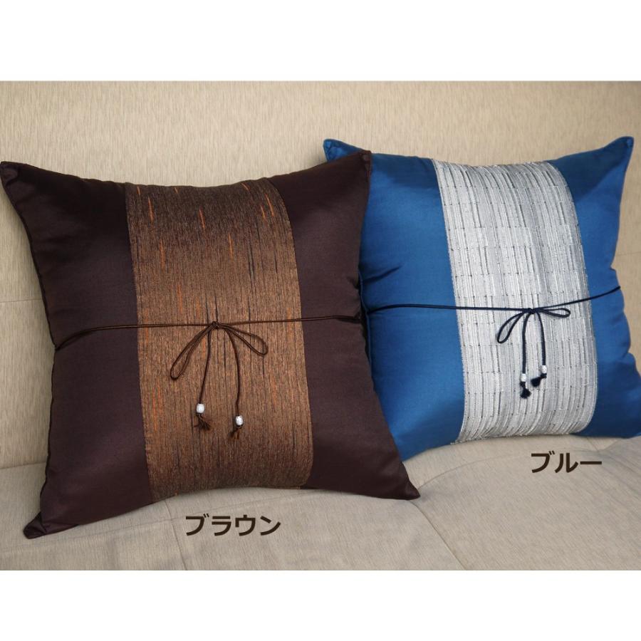 洗濯機で洗えるシルク調 2WAYデザイン クッションカバー 40×40 リボンの有り無しを自由に変えられる インテリア 模様替え |  | 09