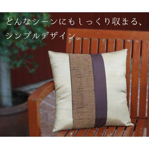 洗濯機で洗えるシルク調 クッションカバー タテライン 40×40 |  | 01