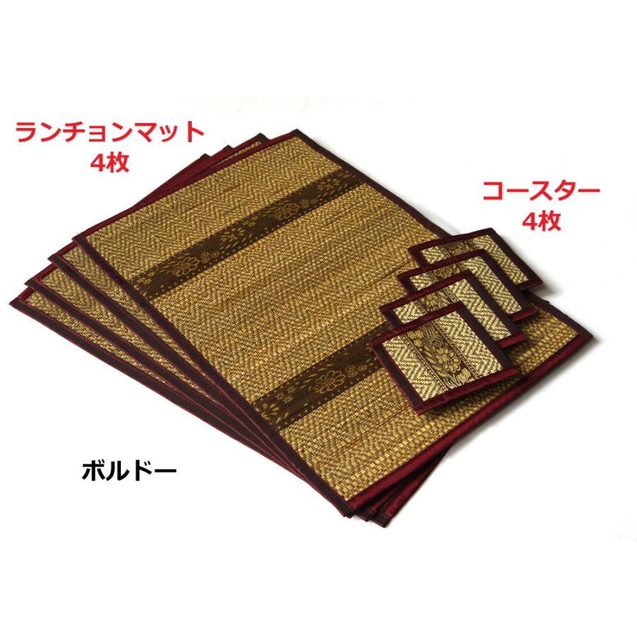 お揃いデザインのランチョンマット4枚＋コースター4枚のセット ランチョンマットは45×30cm　和 アジアン |  | 02