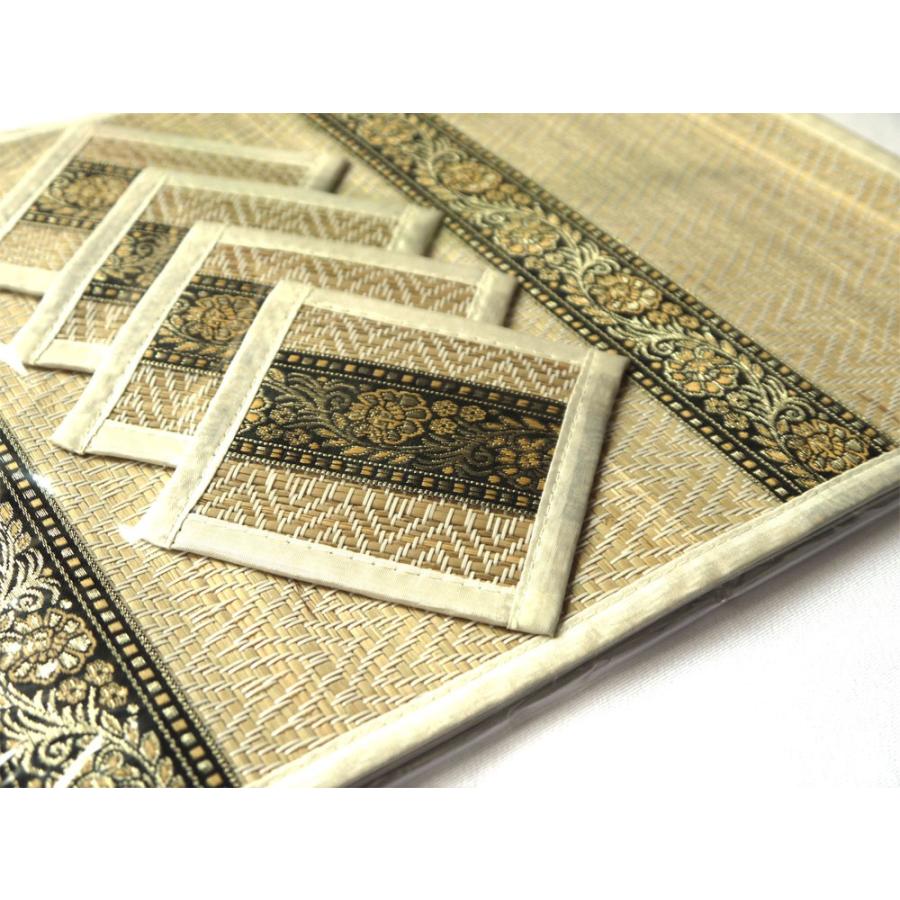 お揃いデザインのランチョンマット4枚＋コースター4枚のセット ランチョンマットは45×30cm　和 アジアン |  | 04