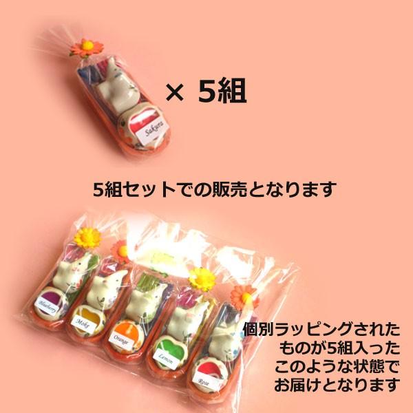 【5個セット】 アロマキャンドルとゾウさんのお香セット 5組入り 退職 お礼 人気 まとめ買い プチギフト アロマキャンドルとお香のギフトセット |  | 03