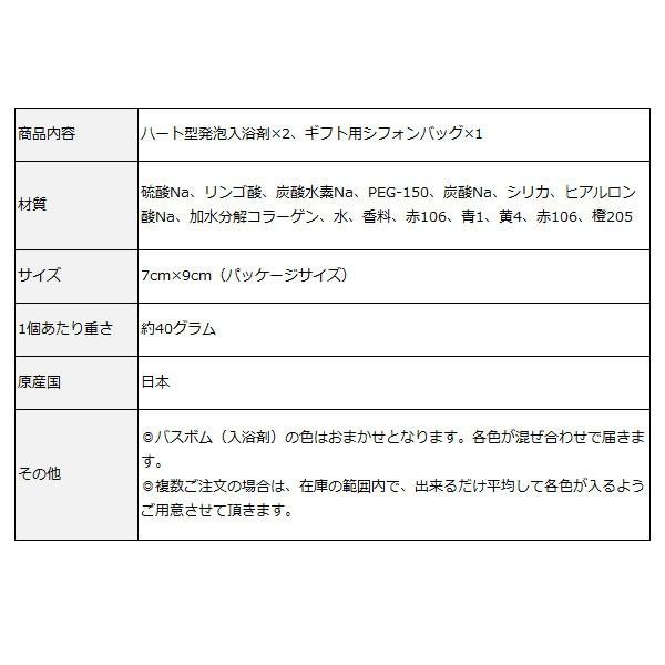 【35%OFF！在庫処分】ラブラブハート型バスボム（入浴剤）2個セット / シュワーっと発泡するかわいいハートの入浴剤！ラッピンググッズが無料でつきます |  | 05