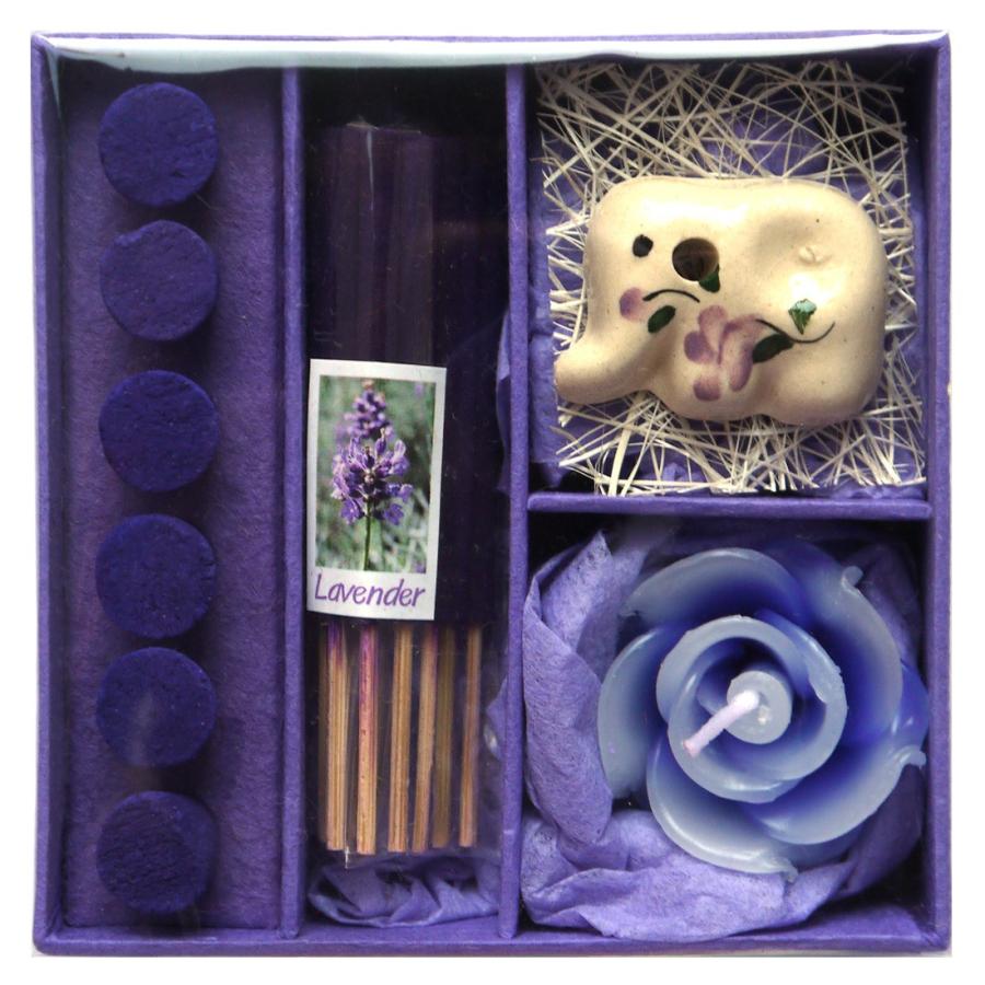 アロマギフトBOX  / 退職ギフトお返しプチギフト アロマキャンドルと2種類のお香が入ったギフトボックス アロマグッズのセット 7色から選べます！ |  | 11