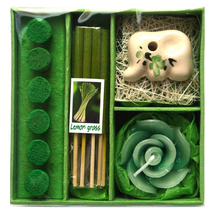 アロマギフトBOX  / 退職ギフトお返しプチギフト アロマキャンドルと2種類のお香が入ったギフトボックス アロマグッズのセット 7色から選べます！ |  | 06