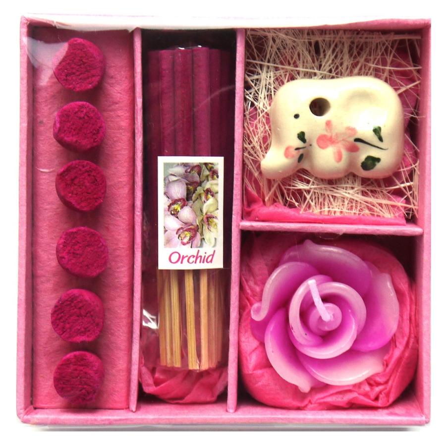 アロマギフトBOX  / 退職ギフトお返しプチギフト アロマキャンドルと2種類のお香が入ったギフトボックス アロマグッズのセット 7色から選べます！ |  | 09