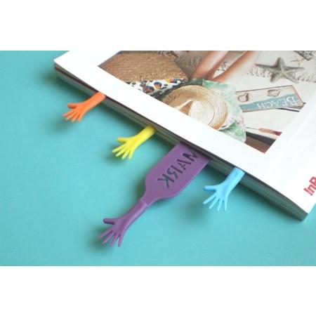 【2枚セット】本から手が飛び出して見えるしおりブックマーク / ハッピーハンドブックマーク / 退職お礼・お返しギフト・結婚式プチギフトに |  | 04