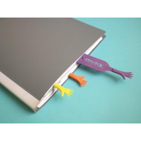 【2枚セット】本から手が飛び出して見えるしおりブックマーク / ハッピーハンドブックマーク / 退職お礼・お返しギフト・結婚式プチギフトに |  | 06