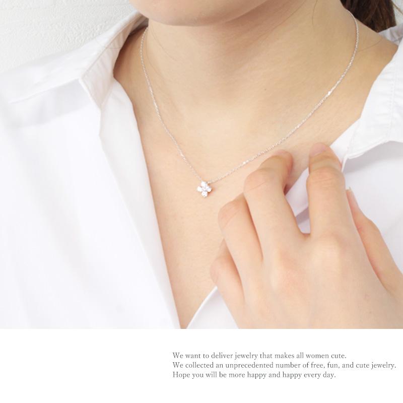 リボン済＆紙袋 4℃ ヨンドシー 正規品 ネックレス レディース フラワーモチーフ ペンダント 4ドシー アクセサリー プレゼント | 4℃ | 01