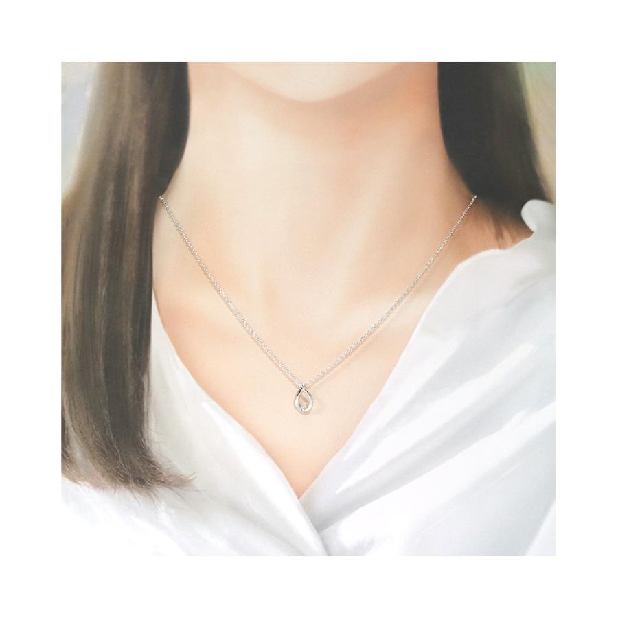 リボン済＆紙袋 4℃ ネックレス ヨンドシー 正規品 レディース しずくモチーフ ペンダント 1月誕生石 4ドシー プレゼント | 4℃ | 05