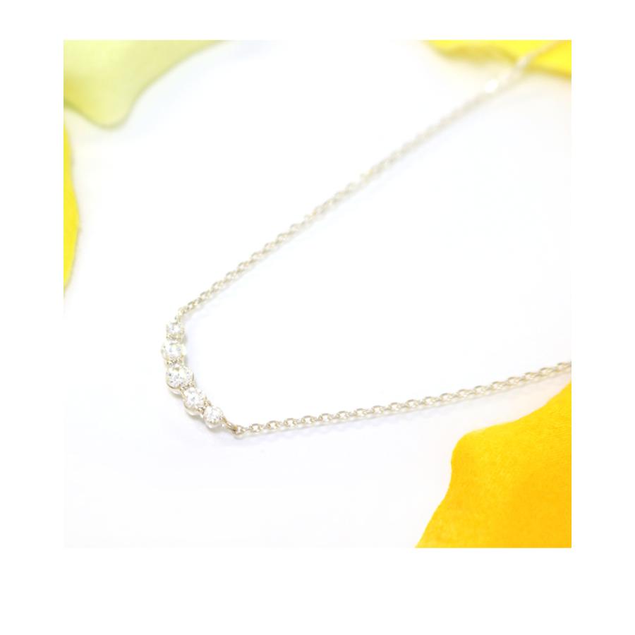 リボン済＆紙袋 4℃ ネックレス ヨンドシー 正規品 レディース カーブラインモチーフ ペンダント 4ドシー エターナルシルバー | 4℃ | 07