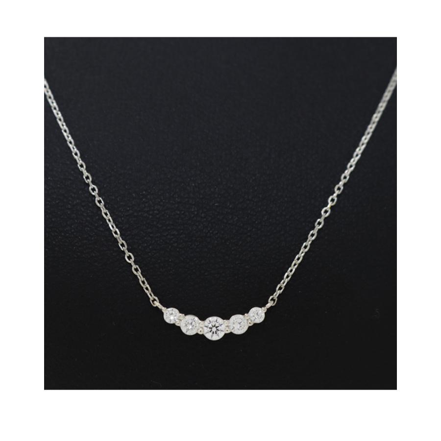 リボン済＆紙袋 4℃ ネックレス ヨンドシー 正規品 レディース カーブラインモチーフ ペンダント 4ドシー エターナルシルバー | 4℃ | 08