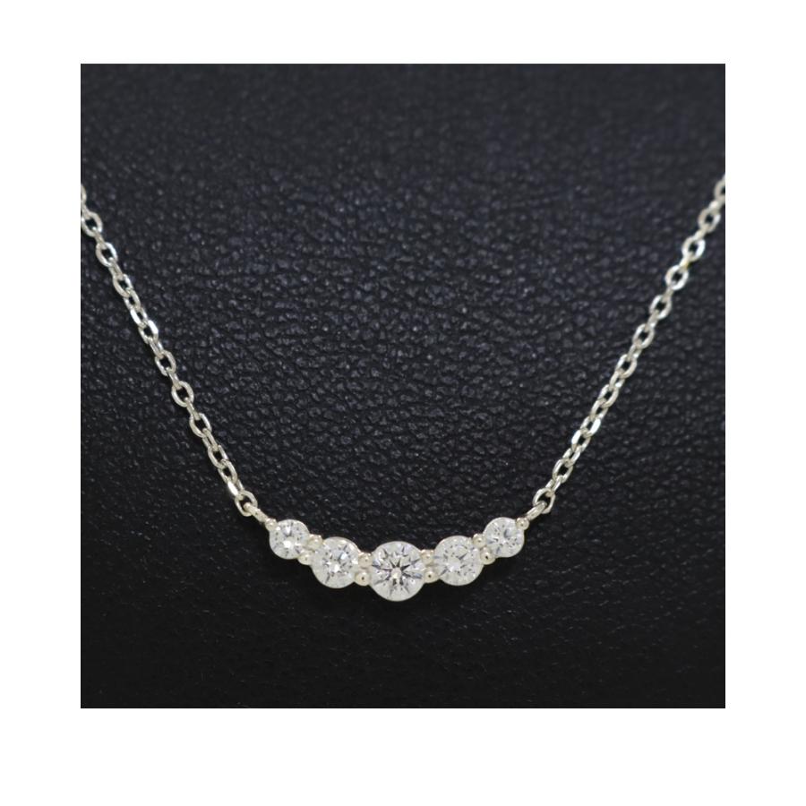 リボン済＆紙袋 4℃ ネックレス ヨンドシー 正規品 レディース カーブラインモチーフ ペンダント 4ドシー エターナルシルバー | 4℃ | 09