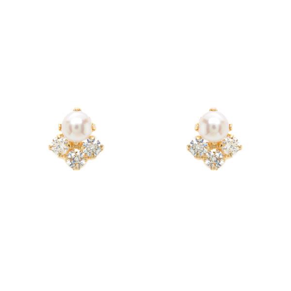 リボン済＆紙袋 4℃ カナルヨンドシー ピアス レディース 淡水パールピアス 4ドシー アクセサリー ジュエリー キュービックジルコニア | 4℃ | 01