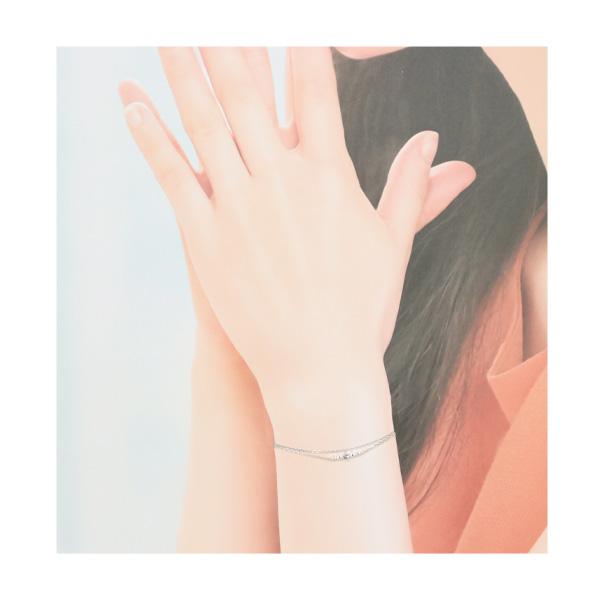 リボン済＆紙袋 4℃ ブレスレット ヨンドシー 正規品 レディース 3月誕生石 誕生日 2連モチーフ アクアマリン キュービックジルコニア | 4℃ | 05