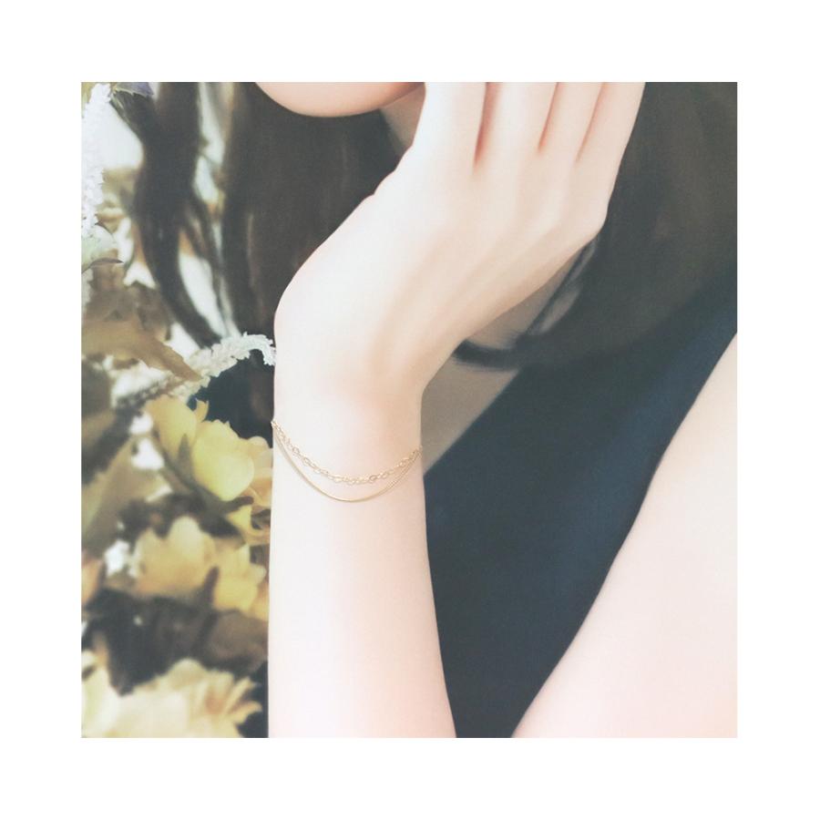 リボン済＆紙袋 4℃ ブレスレット ヨンドシー 正規品 レディース 2連ブレスレット イエローゴールド 4ドシー プレゼント | 4℃ | 04