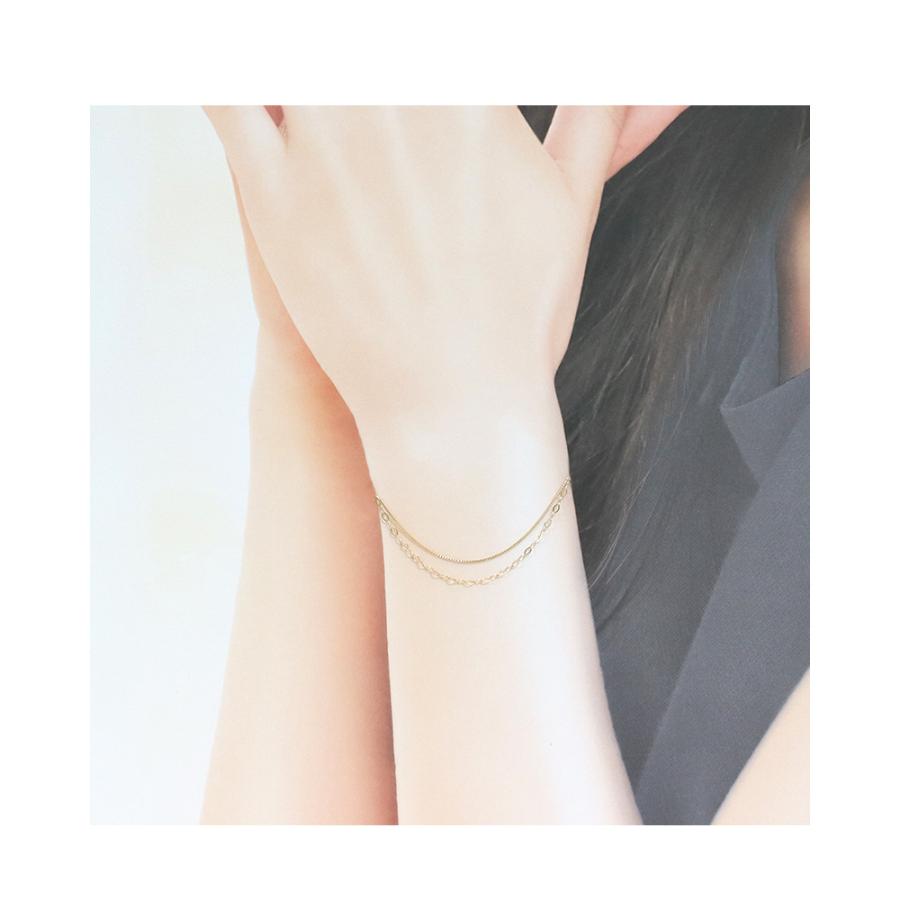 リボン済＆紙袋 4℃ ブレスレット ヨンドシー 正規品 レディース 2連ブレスレット イエローゴールド 4ドシー プレゼント | 4℃ | 05