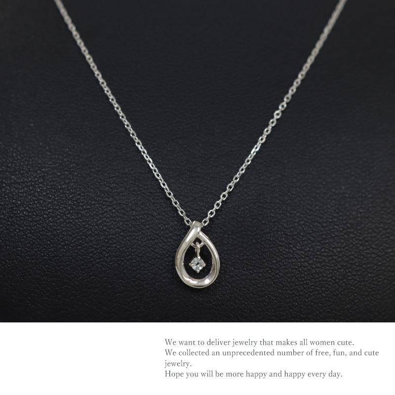 リボン済＆紙袋 4℃ ヨンドシー 正規品 ネックレス レディース 3月誕生石 誕生日 ペンダント プレゼント アクアマリン | 4℃ | 04