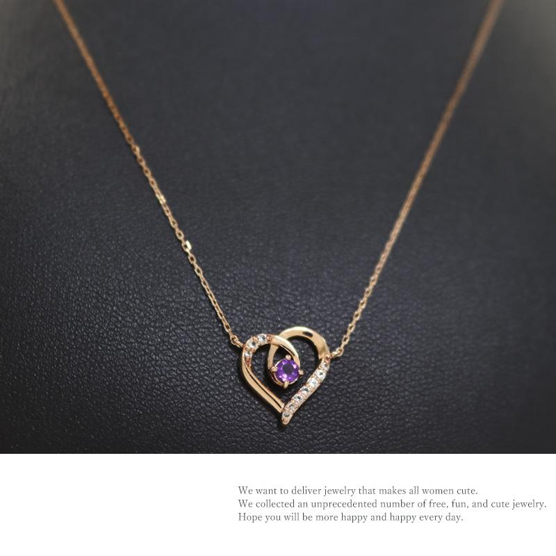 リボン済＆紙袋 4℃ ネックレス ヨンドシー 正規品 レディース ハートモチーフ 2月 誕生石 誕生日 ペンダント 4ドシー | 4℃ | 10