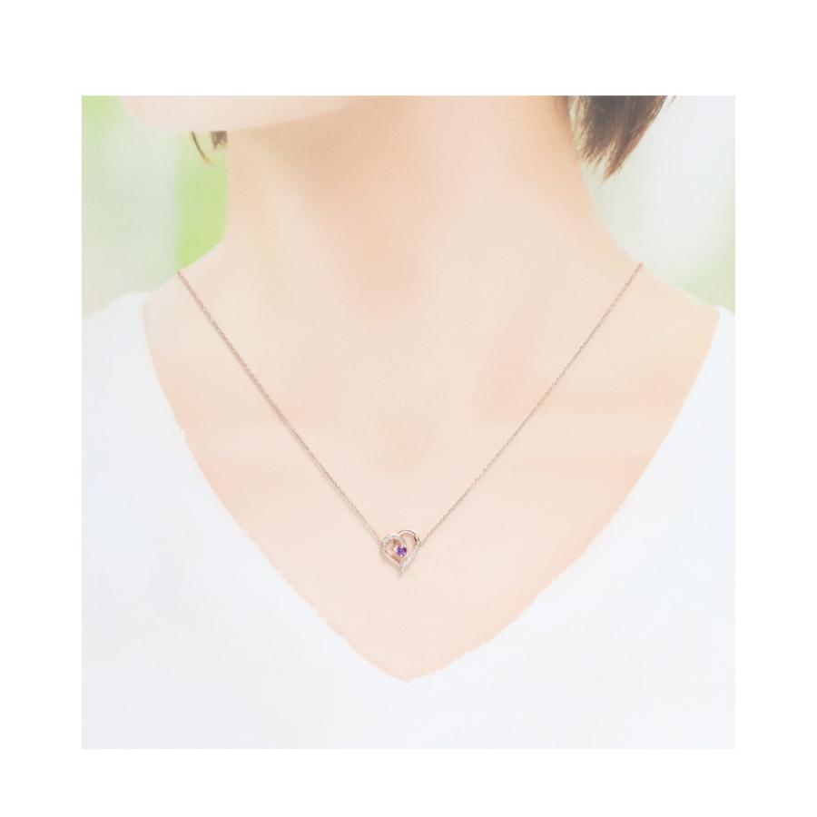 リボン済＆紙袋 4℃ ネックレス ヨンドシー 正規品 レディース ハートモチーフ 2月 誕生石 誕生日 ペンダント 4ドシー | 4℃ | 06