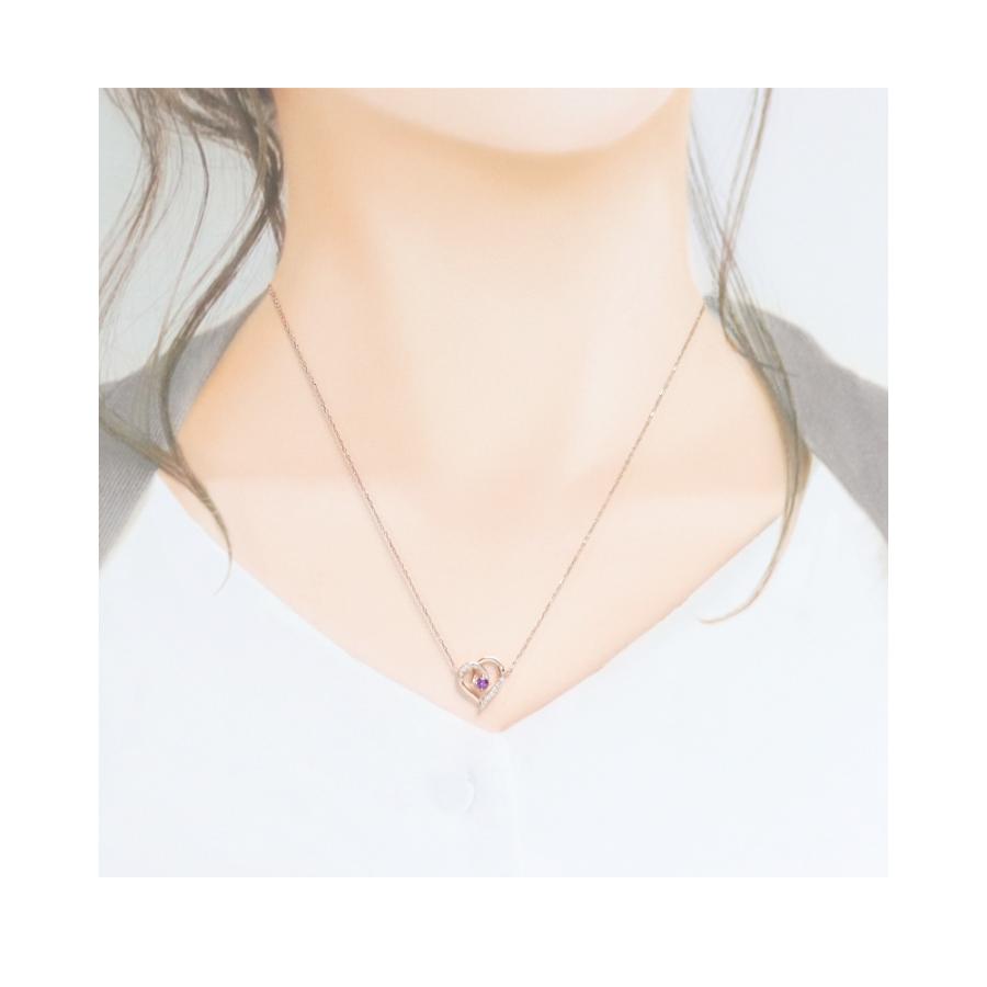 リボン済＆紙袋 4℃ ネックレス ヨンドシー 正規品 レディース ハートモチーフ 2月 誕生石 誕生日 ペンダント 4ドシー | 4℃ | 07