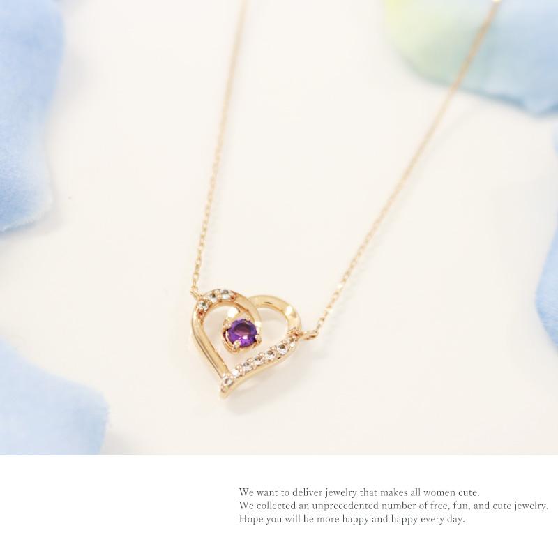 リボン済＆紙袋 4℃ ネックレス ヨンドシー 正規品 レディース ハートモチーフ 2月 誕生石 誕生日 ペンダント 4ドシー | 4℃ | 09