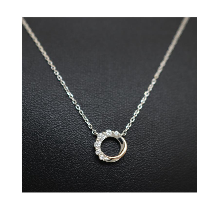 リボン済＆紙袋 4℃ ネックレス メンズ レディース ペアネックレス ヨンドシー 正規品 サークルモチーフ ペンダント 4ドシー | 4℃ | 08