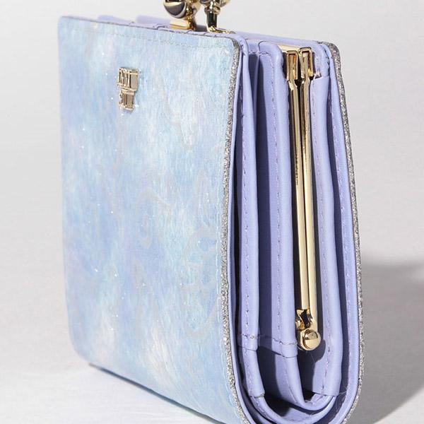 アナスイ 財布 レディース 口金二つ折り財布 折りたたみ 折財布 がま口 ガマ口 コンパクト ブランド 本皮 レザー ライトブルー/ピンク | ANNA SUI | 09