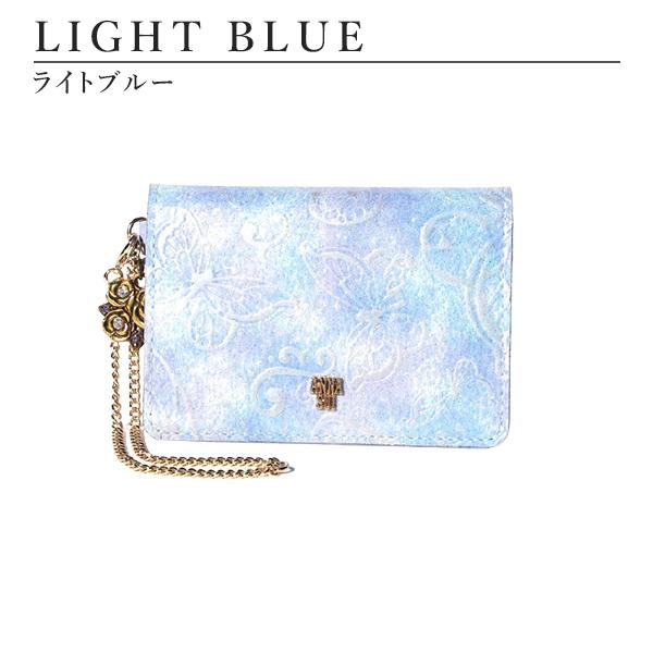 アナスイ 定期入れ 本皮 レディース レザー 2面パスケース ピンクライトブルー パピヨン 316894 喜ばれるギフト 通学 通勤 入学 入社 お祝 電車 学校 会社 | ANNA SUI | 04