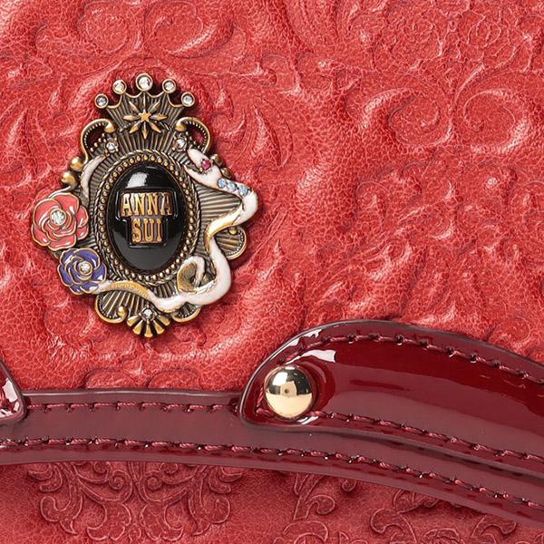 アナスイ 財布 かぶせ長財布 長財布 レディース ANNA SUI フラップ ブランド 本皮 レザー がま口 レッド/ブラック/パープル | ANNA SUI | 11