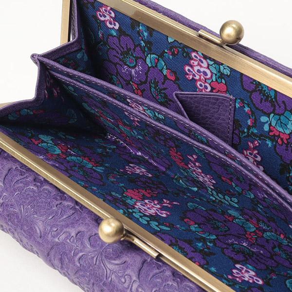 アナスイ 財布 かぶせ長財布 長財布 レディース ANNA SUI フラップ ブランド 本皮 レザー がま口 レッド/ブラック/パープル | ANNA SUI | 06