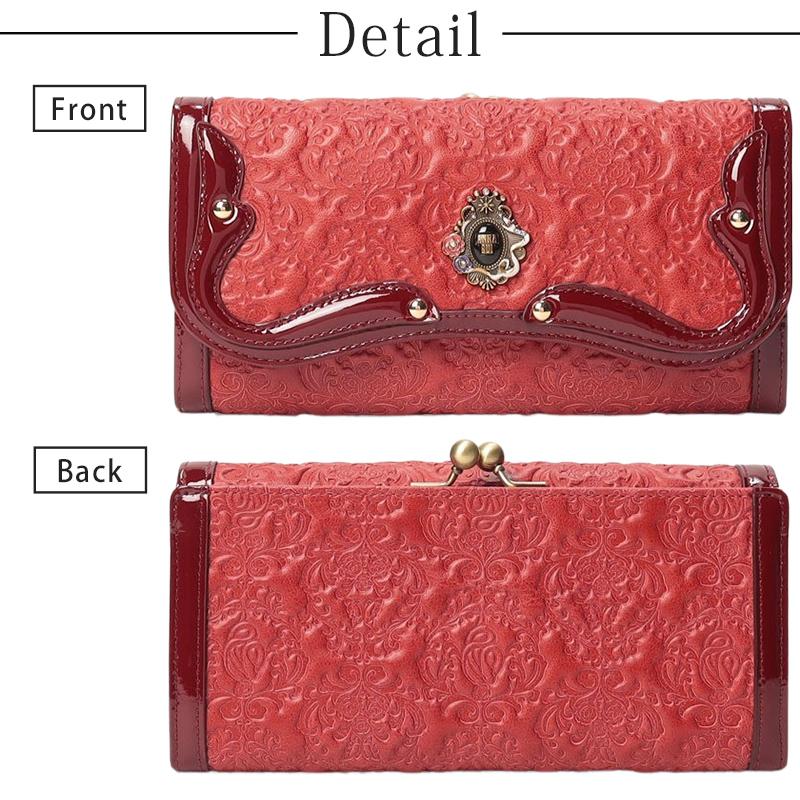 アナスイ 財布 かぶせ長財布 長財布 レディース ANNA SUI フラップ ブランド 本皮 レザー がま口 レッド/ブラック/パープル | ANNA SUI | 09