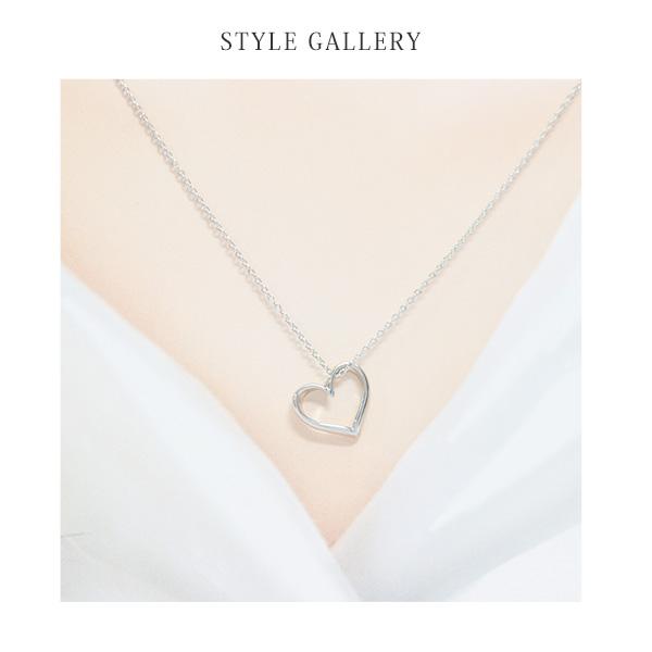 ハート オープンハート ネックレス レディース ペンダント モチーフ シルバー シンプル | 4℃ | 02