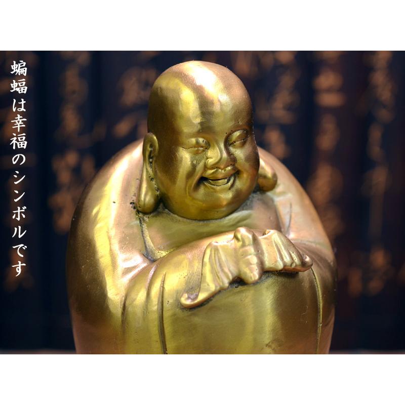 布袋の置物 銅製五福臨門布袋（福在目前）弥勒佛 宝くじ : 中国貿易