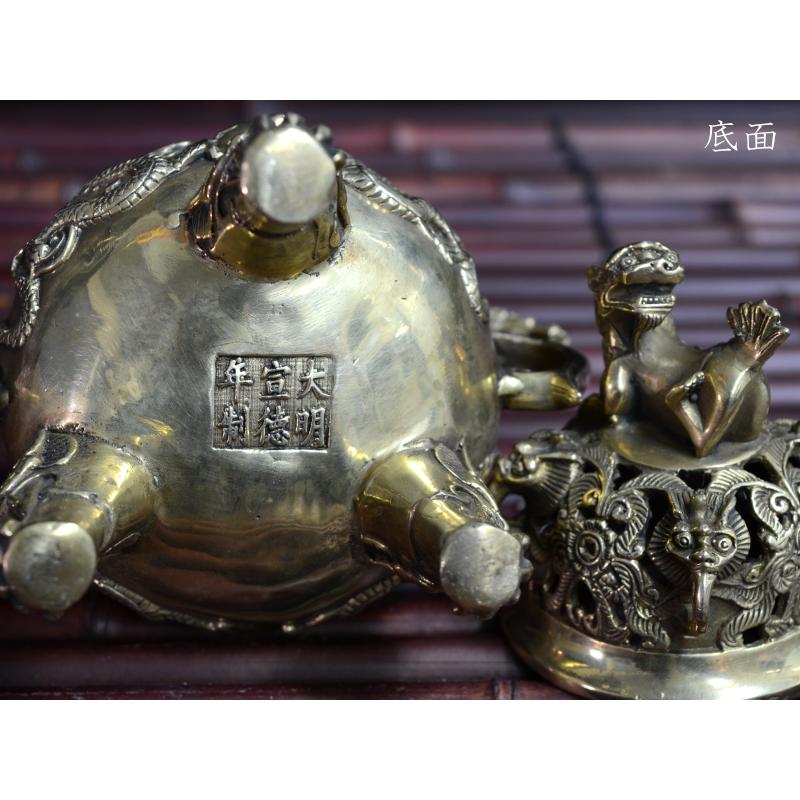 九つの龍の香炉 銅製 銅製 骨董品 重みがある