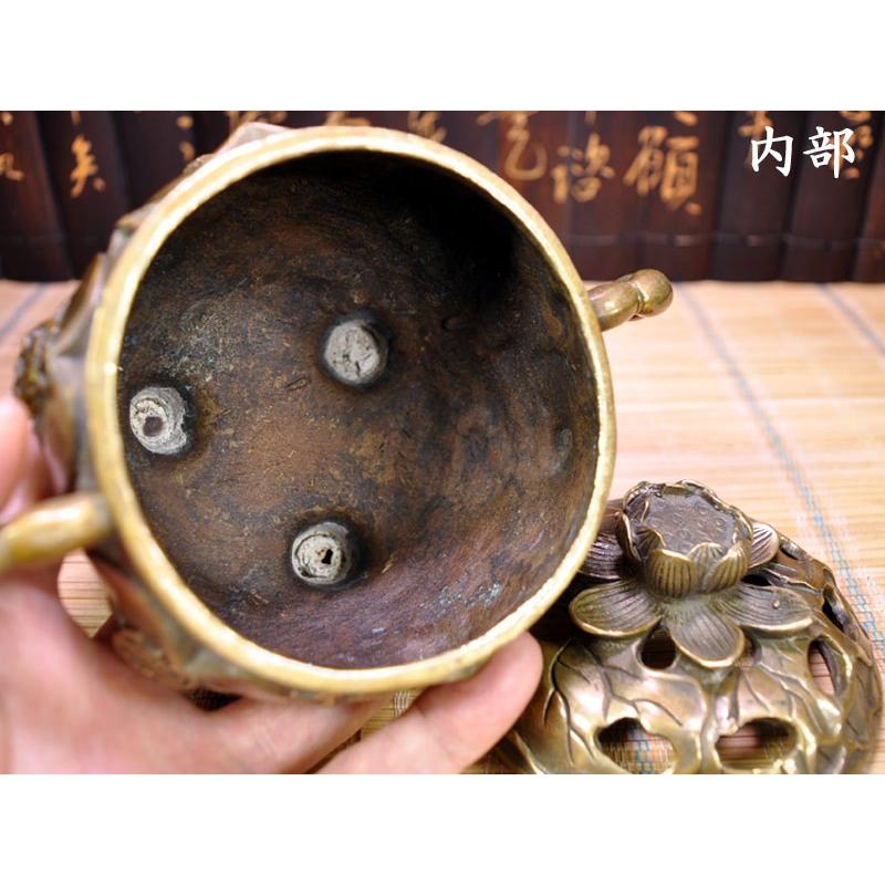 蓮香炉　古銅製？ 銅製倣古蓮香炉 風水グッズ : 中国貿易公司ctcオンラインショップ
