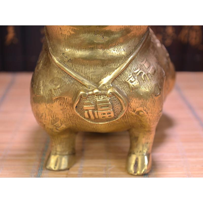 金豚の置物 招福銅製笑い金豚 : 中国貿易公司ctcオンラインショップ